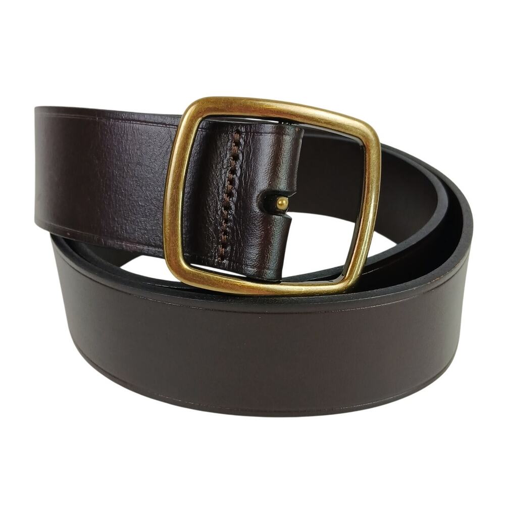 J.Crew Factory Men's SZ 38 Wide Leather Belt Brown NWOT